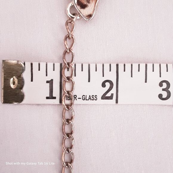 Gold Tone Choker Necklace Animal Print Cow Hide Chain Links Hook Clasp - Picture 9 of 9